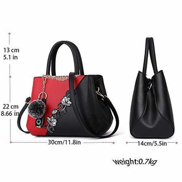 Classic Genuine Textured Bag Satchel For Women: Soft Textured Strap Handbags F - Picture 4 of 7